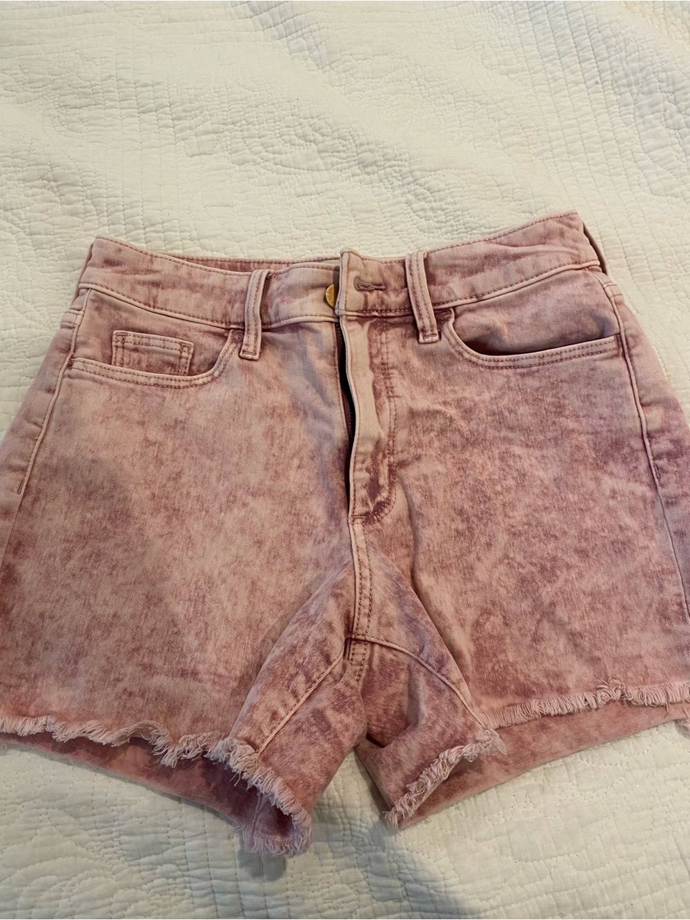 Universal Thread Acid-Wash Denim Shorts with Frayed Hem